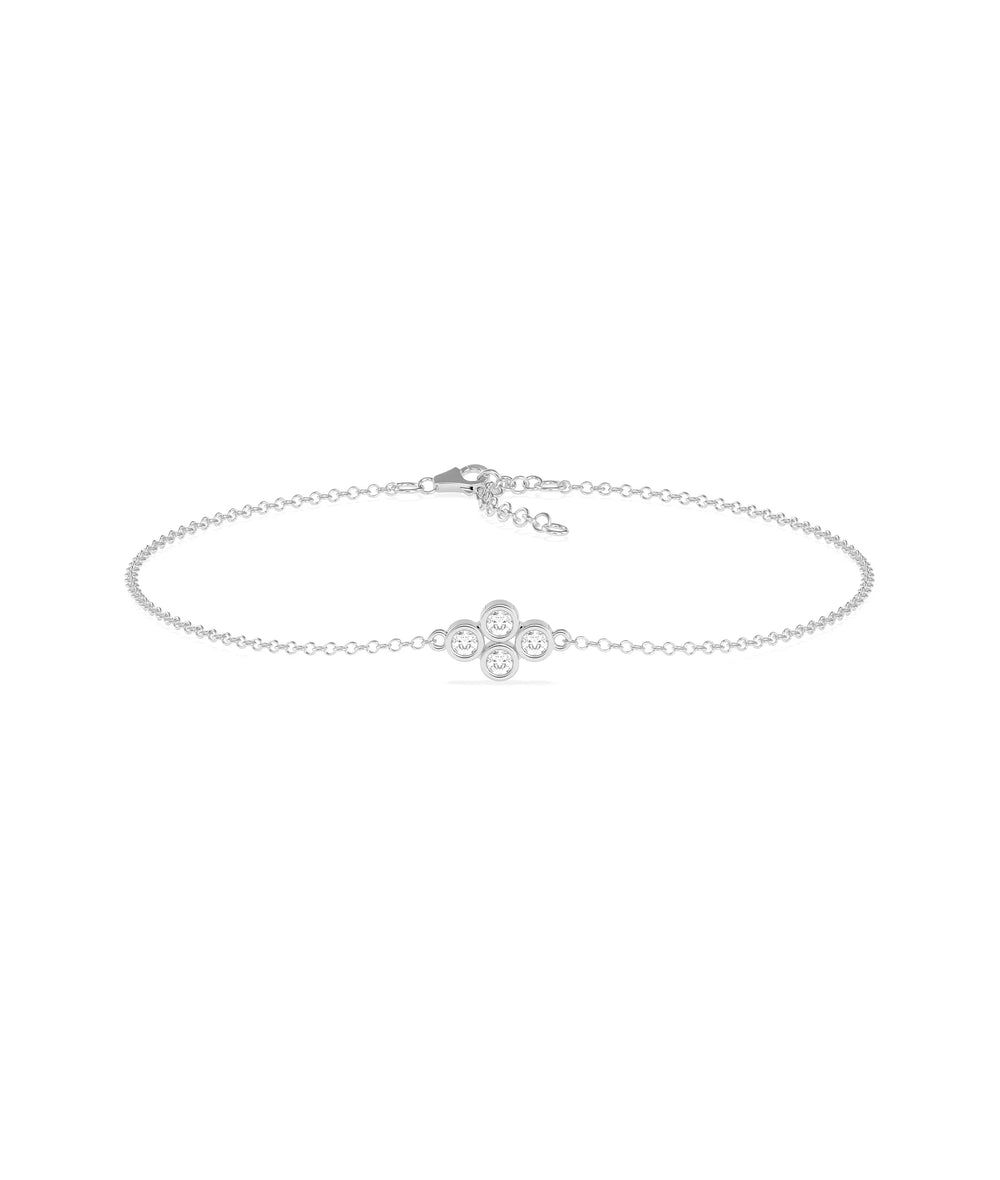 Diamond Clover Bracelet | Diamond Bracelet - 79e | Everyday 14K Gold Jewelry