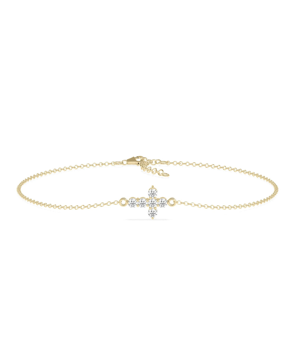Diamond Cross Bracelet - 79e | Everyday 14K Gold Jewelry