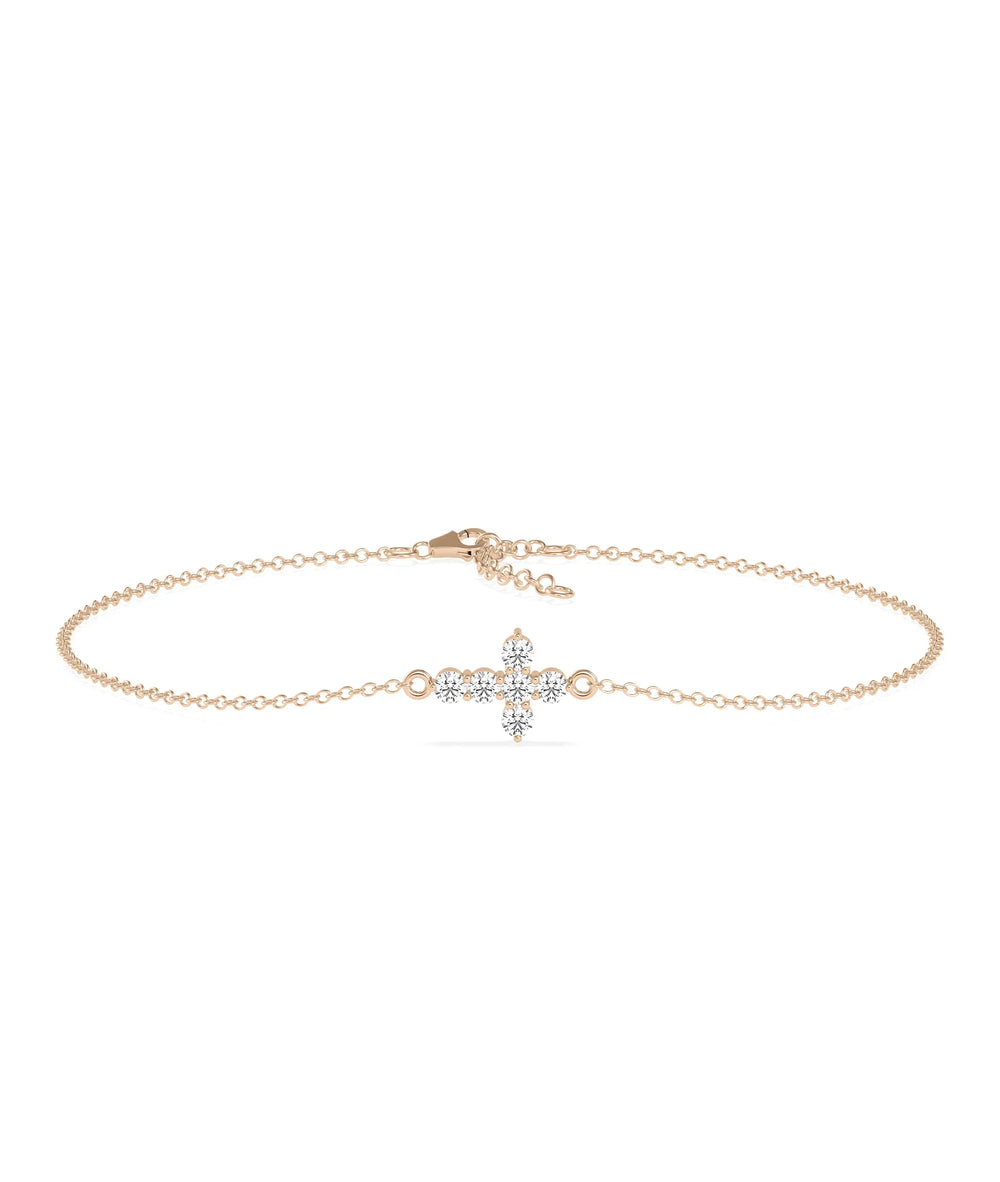 Diamond Cross Bracelet - 79e | Everyday 14K Gold Jewelry
