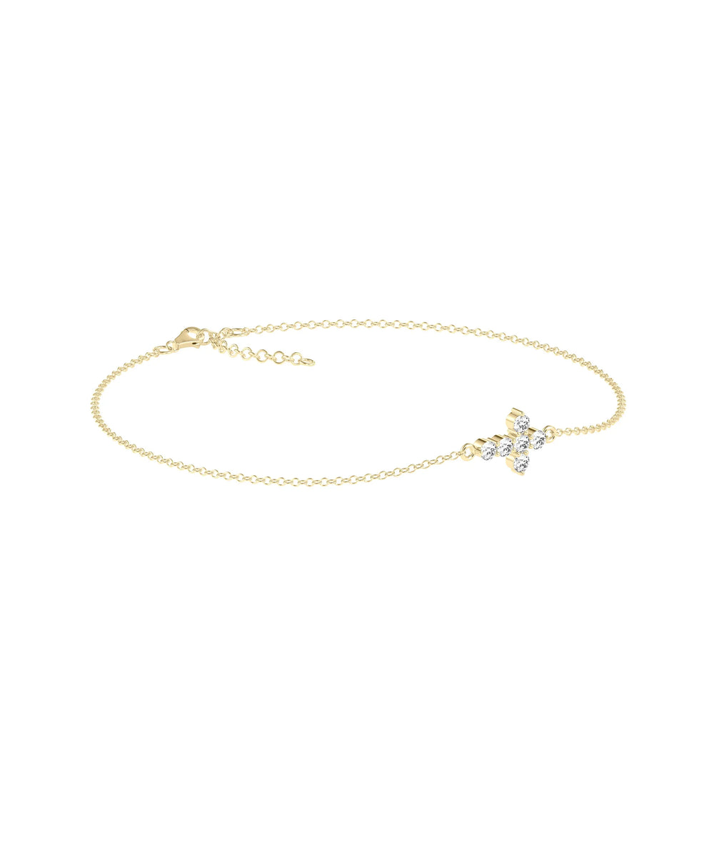 Diamond Cross Bracelet - 79e | Everyday 14K Gold Jewelry