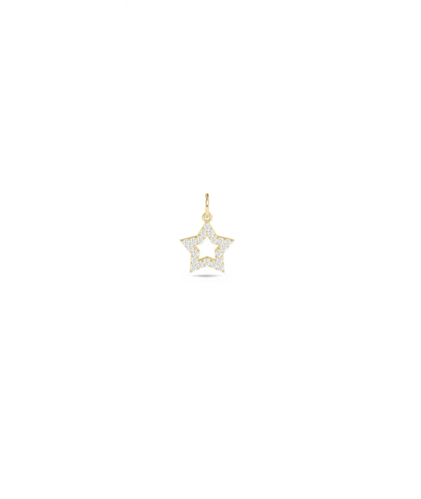 Diamond Star Outline yellow gold celestial delicate hopeful elegant