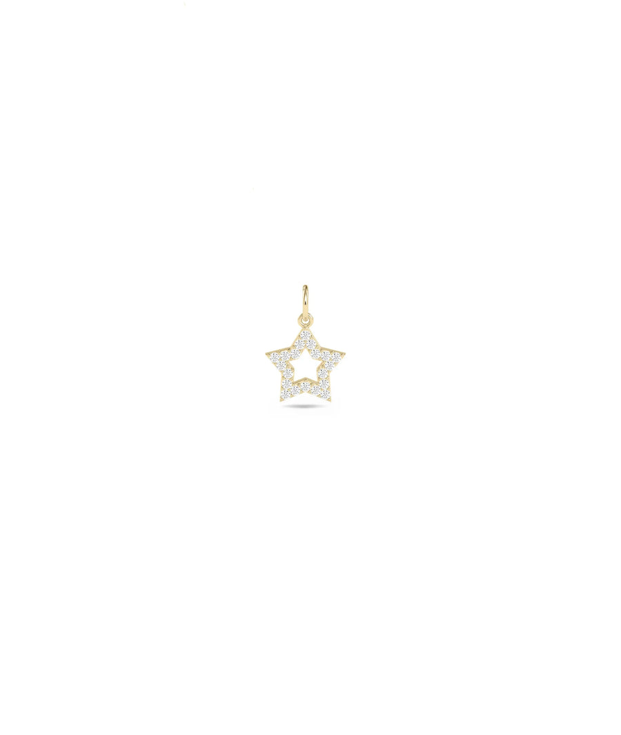 Diamond Star Outline yellow gold celestial delicate hopeful elegant