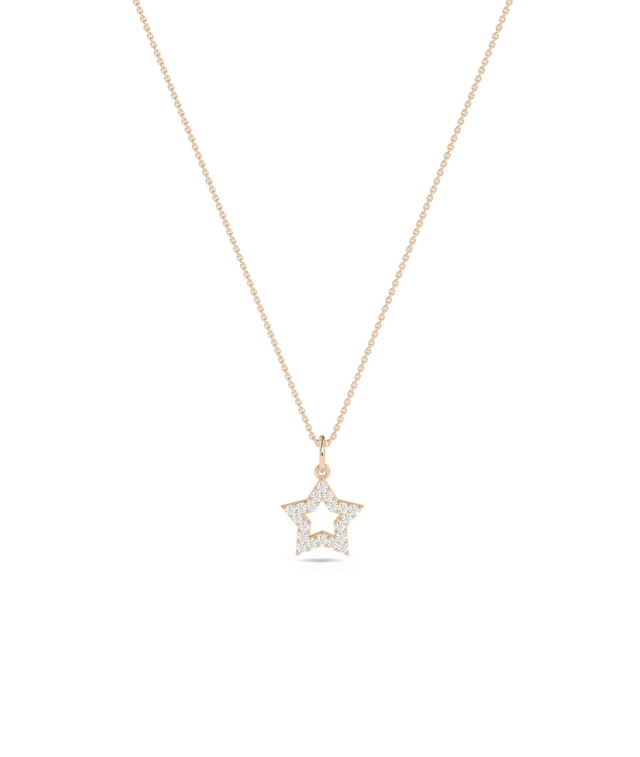 Rose gold Diamond Star Outline featuring delicate sparkle