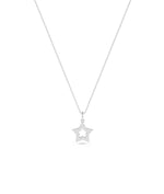 White gold Diamond Star Outline celestial symbolic design