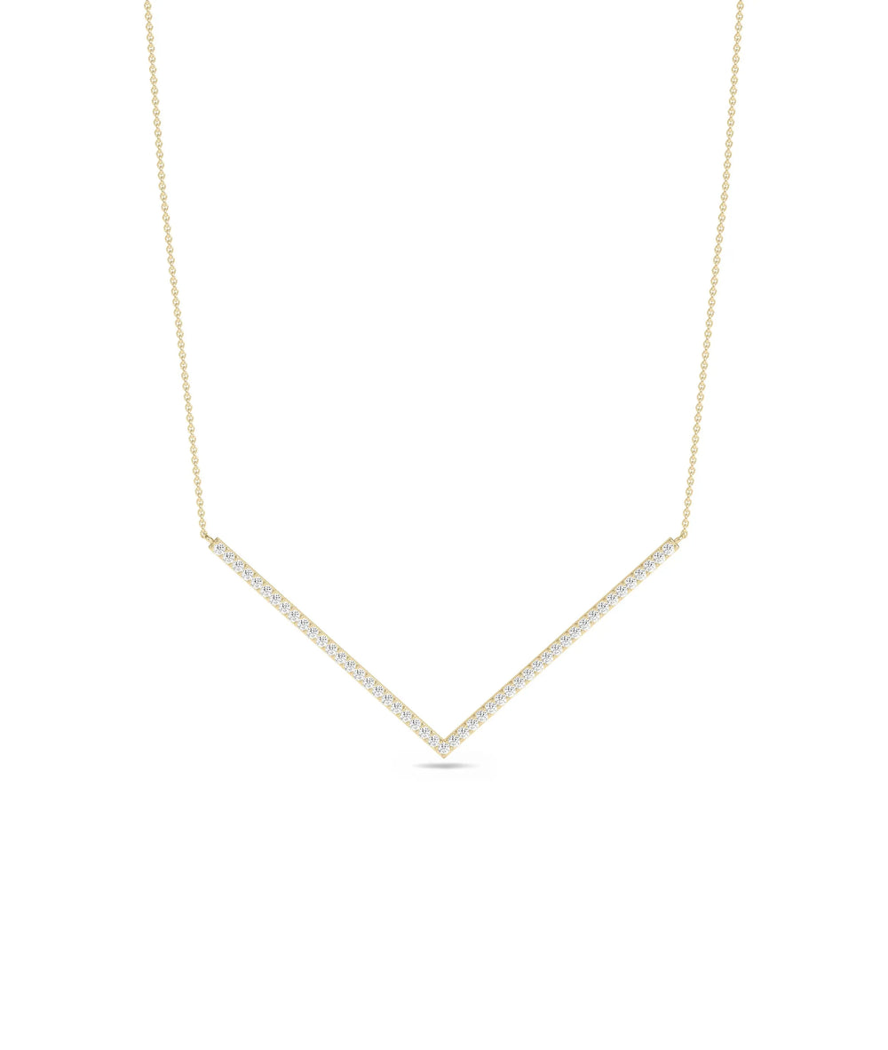 Diamond Chevron Necklace - 79e | Everyday 14K Gold Jewelry