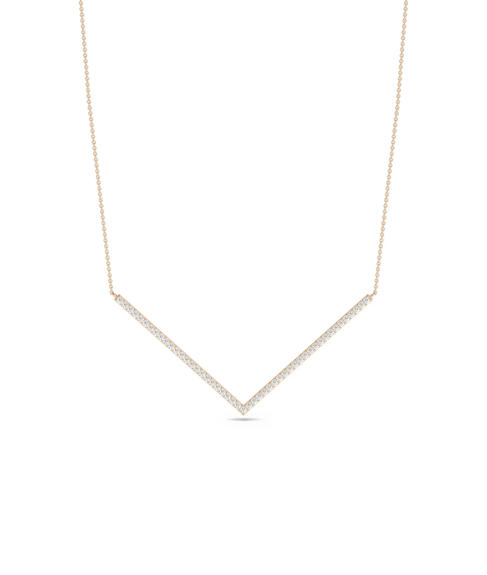 Diamond Chevron Necklace - 79e | Everyday 14K Gold Jewelry