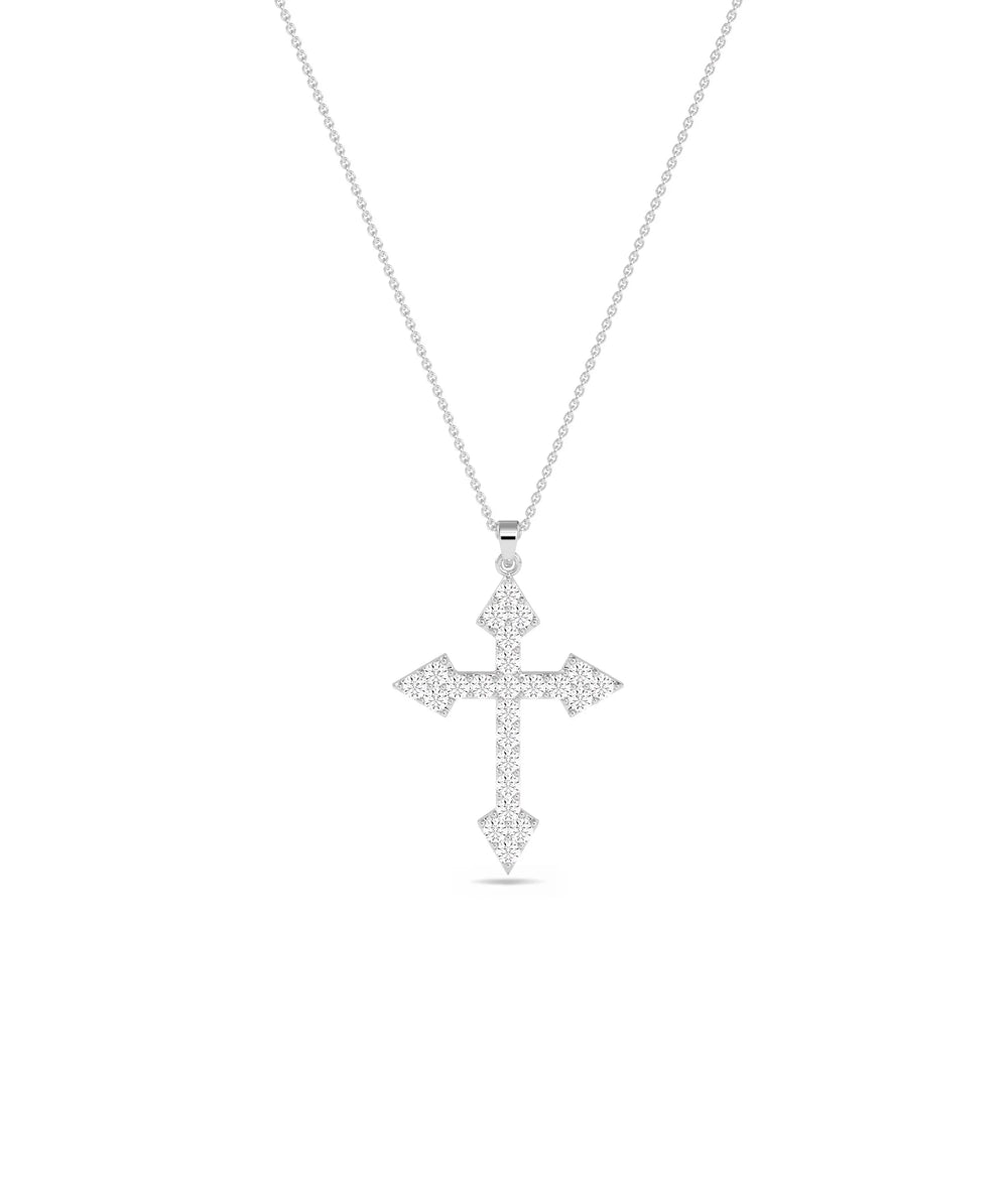 White gold Diamond Pave Cross spiritual sacred symbolic design