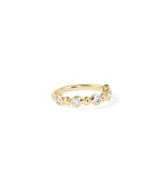 Side view of Diamond Solitaire and Bead Band Ring showing 4mm width and bead texture