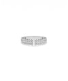 Diamond Baguette Cluster 3 Row Ring in white gold featuring triple-row baguette sparkle