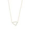 Abstract Pave Diamond Heart Outline Necklace