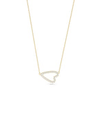 Abstract Diamond Heart yellow gold contemporary artistic romantic elegant