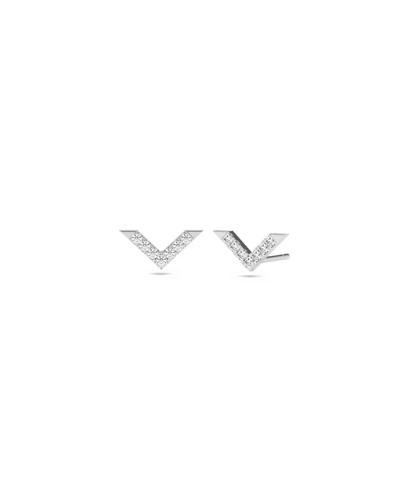 Diamond Chevron Stud Earrings - 79e | Everyday 14K Gold Jewelry alternate view
