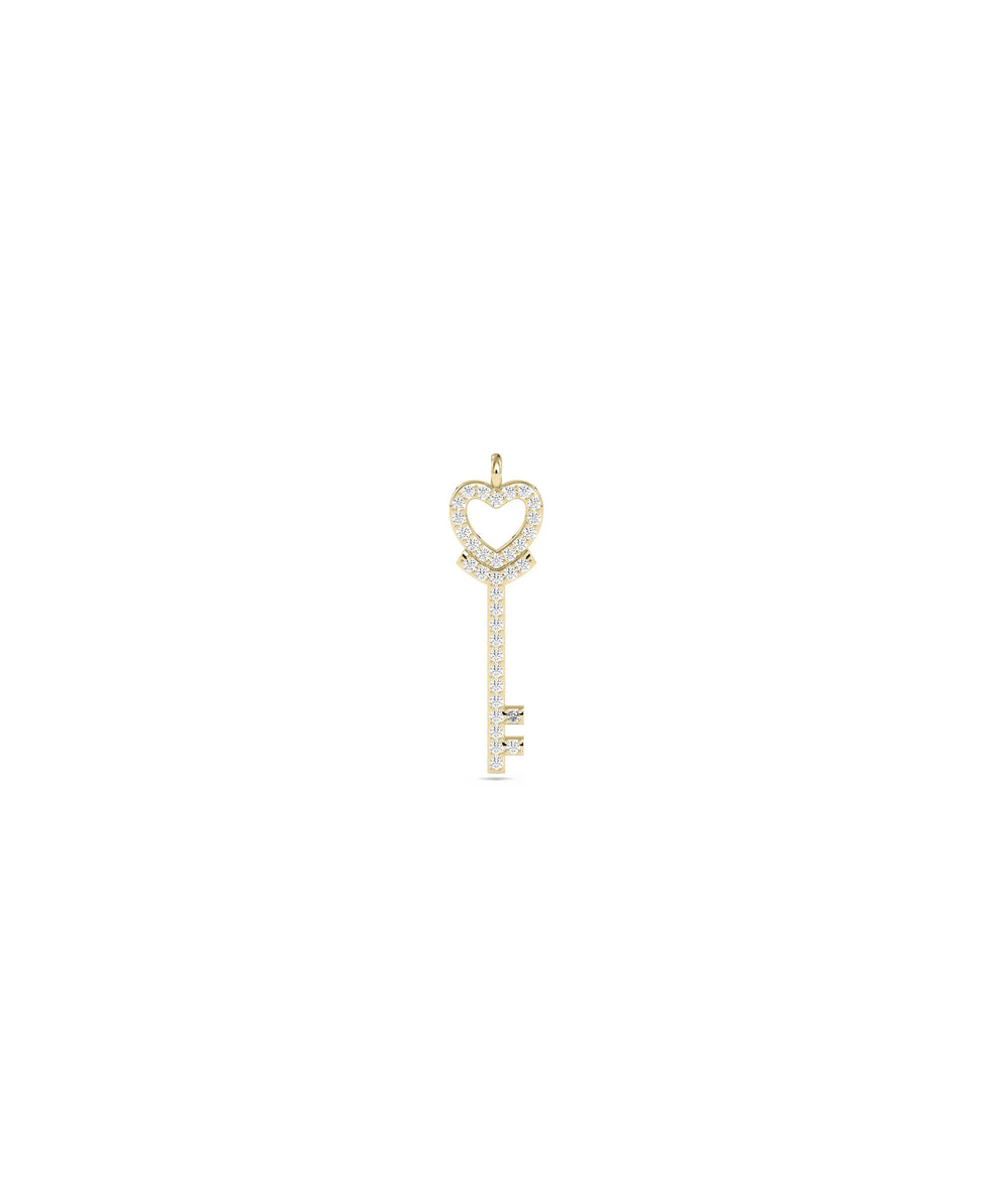 Diamond Heart Key yellow gold romantic intimate meaningful elegant