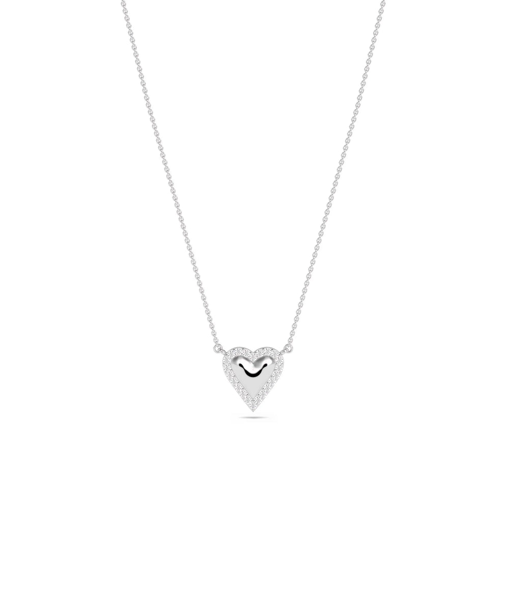 White gold Diamond Bubble Heart playful symbolic design