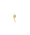 Gold Fluted Wing Charm in yellow gold textured angelic protective