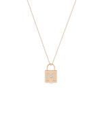 Rose gold Lock Diamond Initial featuring personalized sparkle