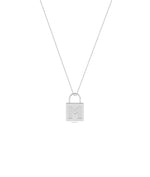 White gold Lock Diamond Initial personalized symbolic design