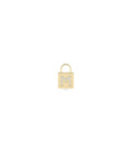 Gold Lock with Custom Pave Diamond Initial Charm