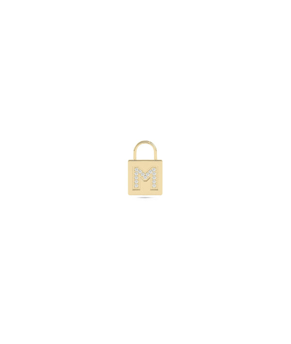 Gold Lock Diamond Initial yellow protective personalized romantic elegant