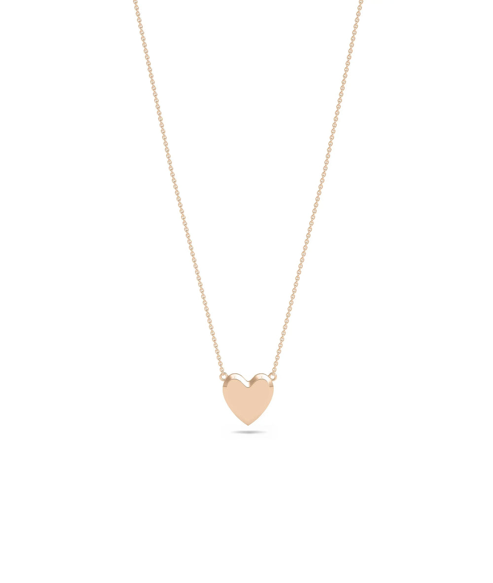 Rose gold Table Top Gold Heart Necklace with contemporary flat-top heart design