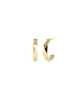 Gold Faceted Half Hoop Earring