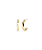 Gold Faceted Half Hoop Earring - 79e | Everyday 14K Gold Jewelry
