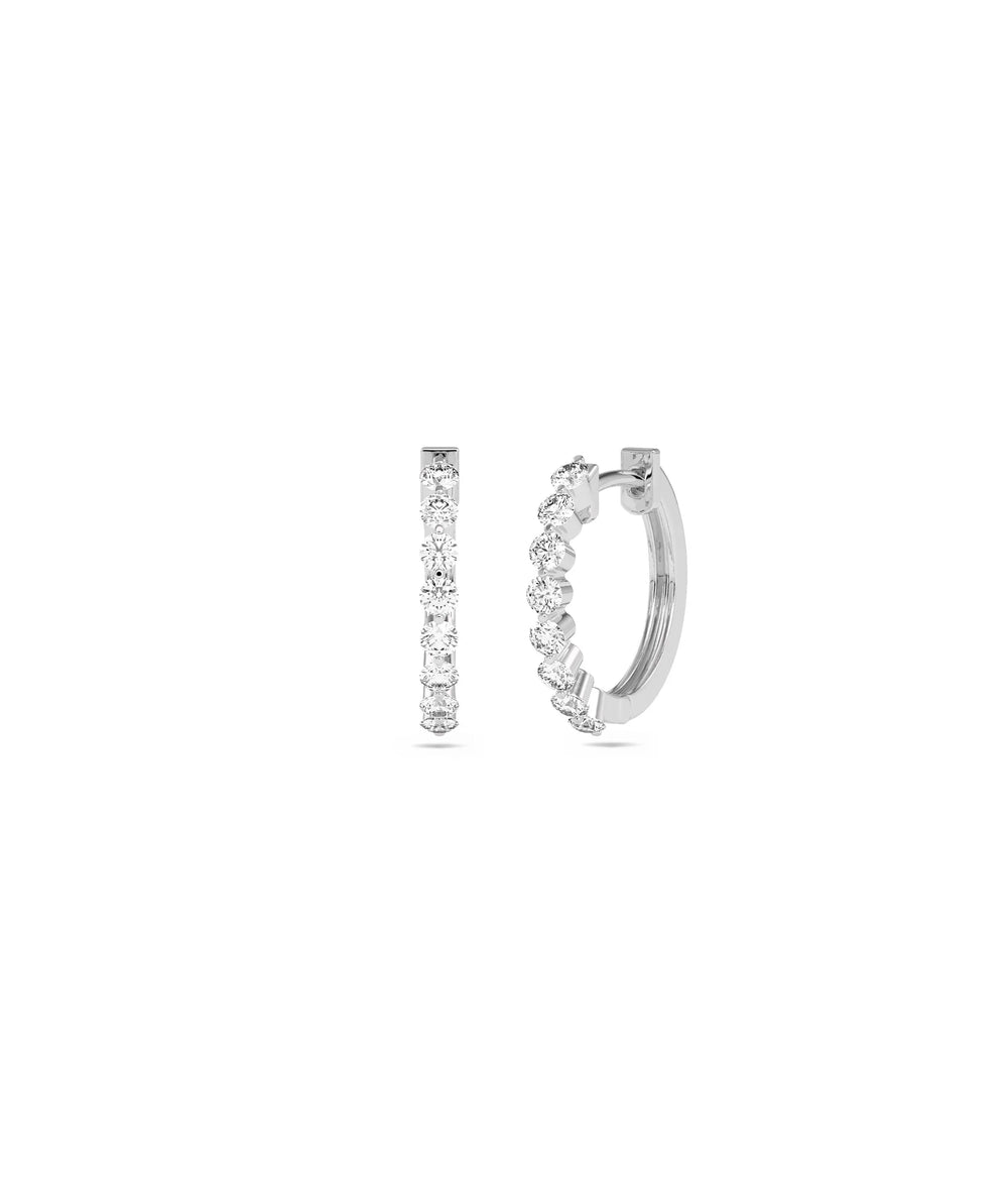 Diamond Hoop Earring - 79e | Everyday 14K Gold Jewelry