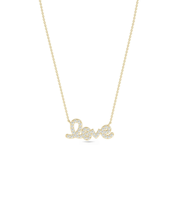 Diamond Pave Love yellow gold romantic meaningful elegant sentimental