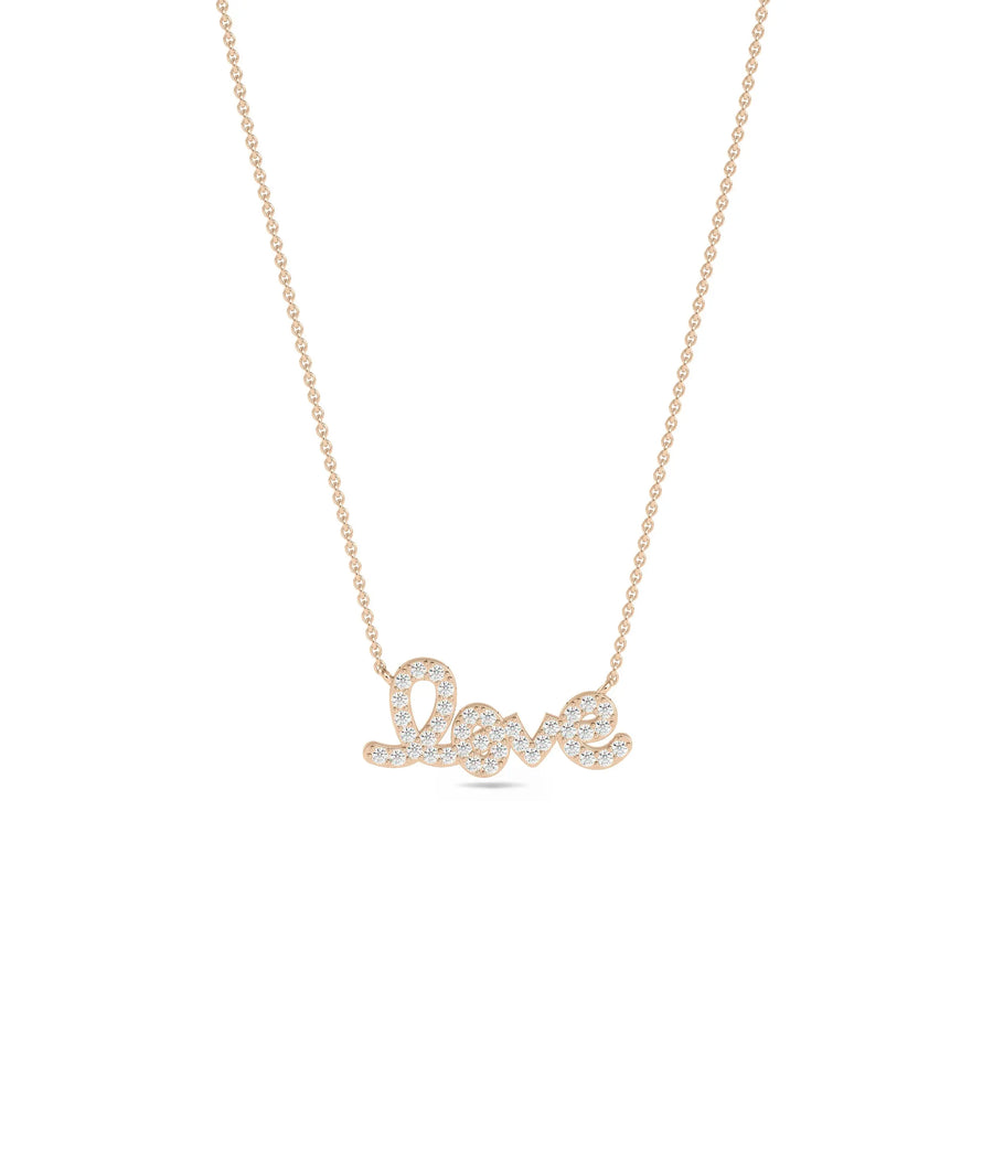 Rose gold Diamond Pave Love featuring romantic sparkle