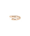 Rose gold bypass ring featuring elegant flowing bands and substantial presence