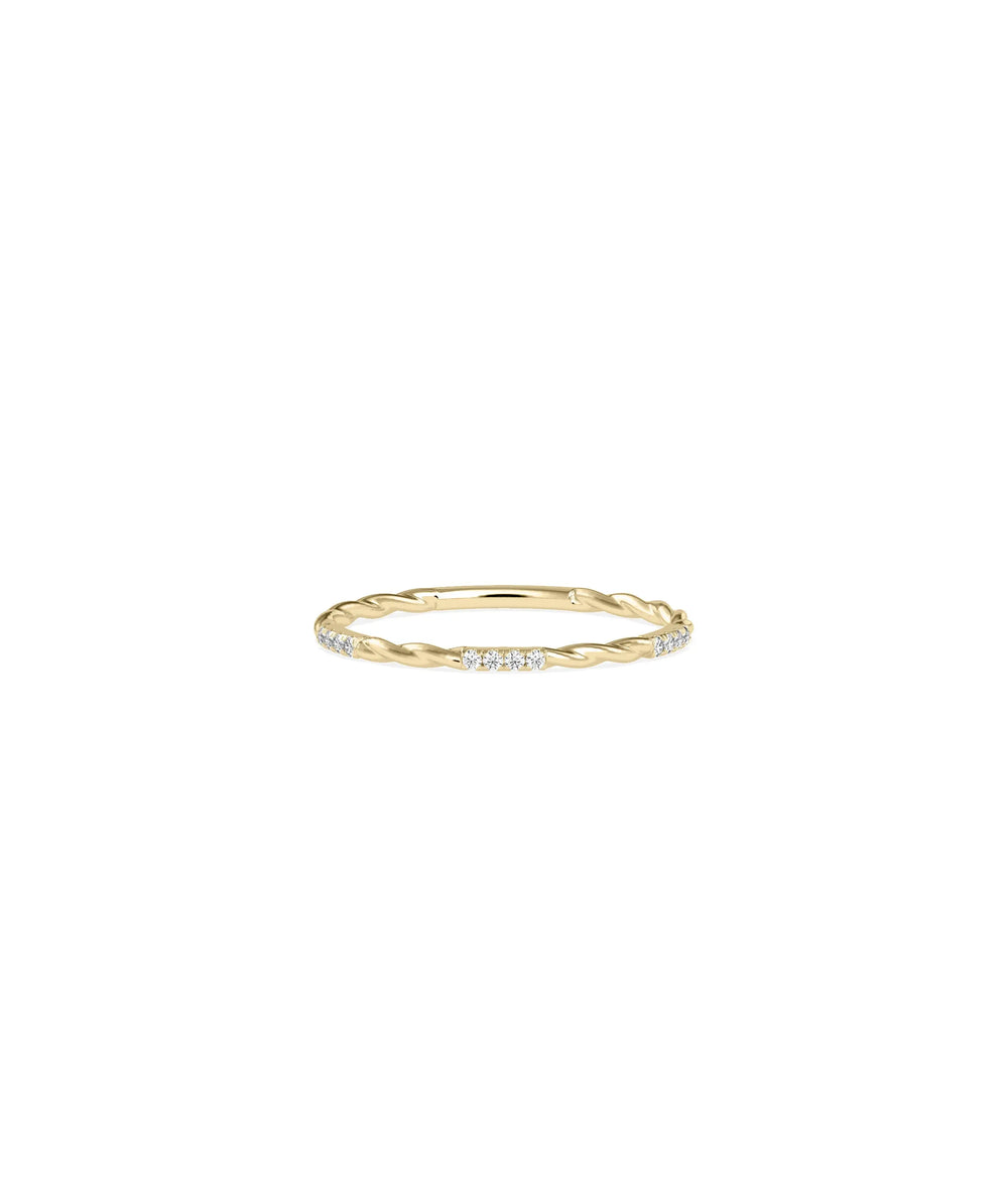 Diamond Twisted Band Ring - 79e | Everyday 14K Gold Jewelry