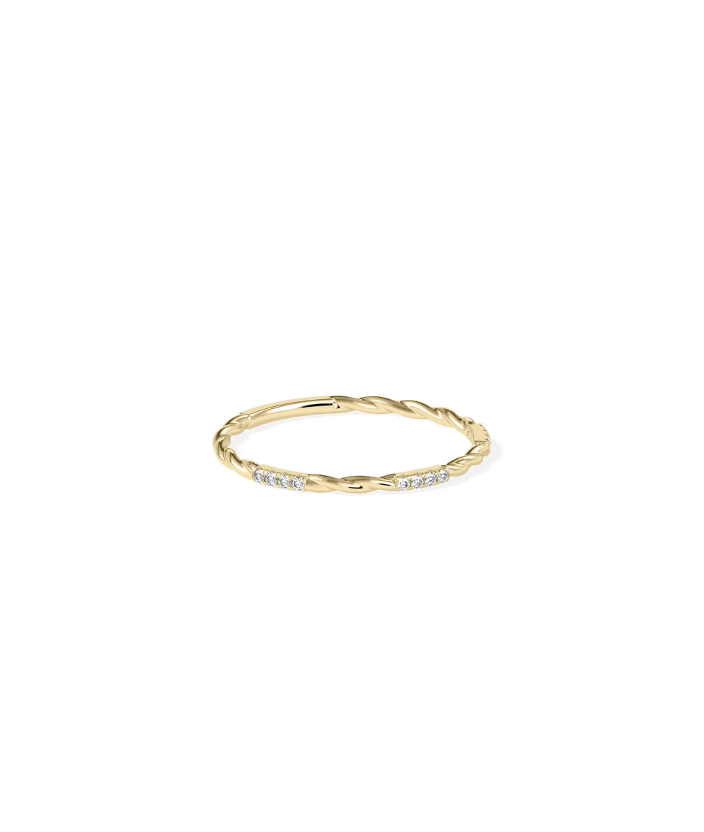 Diamond Twisted Band Ring - 79e | Everyday 14K Gold Jewelry