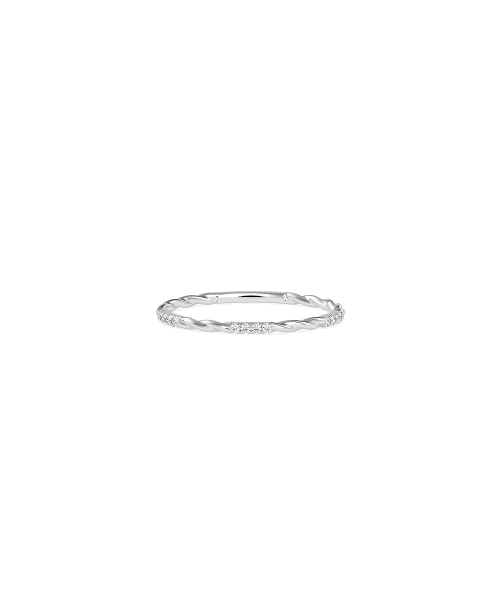 Diamond Twisted Band Ring - 79e | Everyday 14K Gold Jewelry