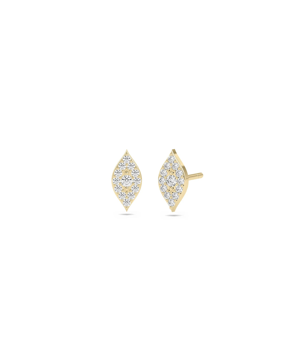 Diamond Evil Eye Stud Earrings - 79e | Everyday 14K Gold Jewelry