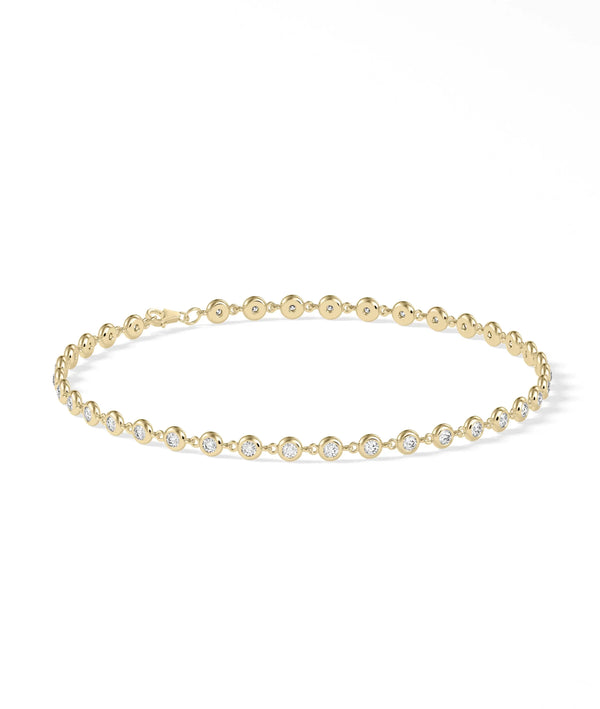 Diamond Bezel Set Link Bracelet - 79e | Everyday 14K Gold Jewelry alternate view