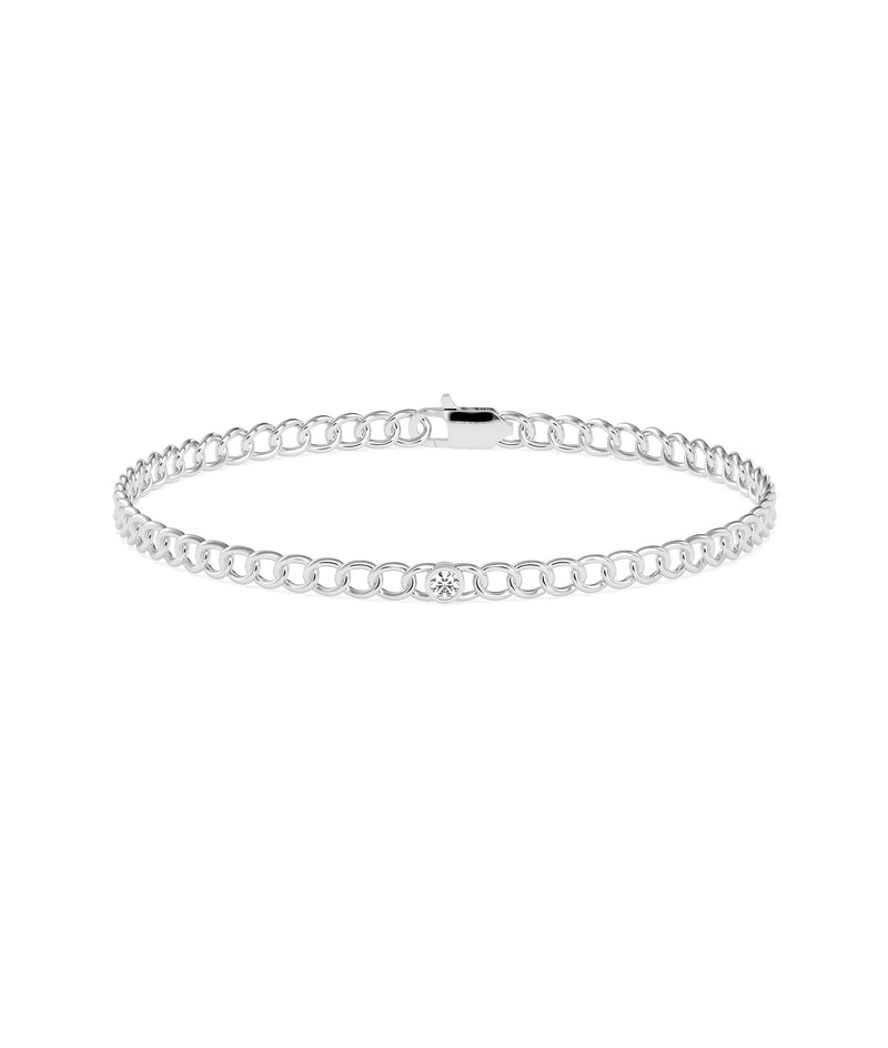 Diamond Solitaire Curb Link Bracelet - 79e | Everyday 14K Gold Jewelry