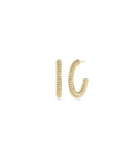 Gold Fluted Half Hoop Earring