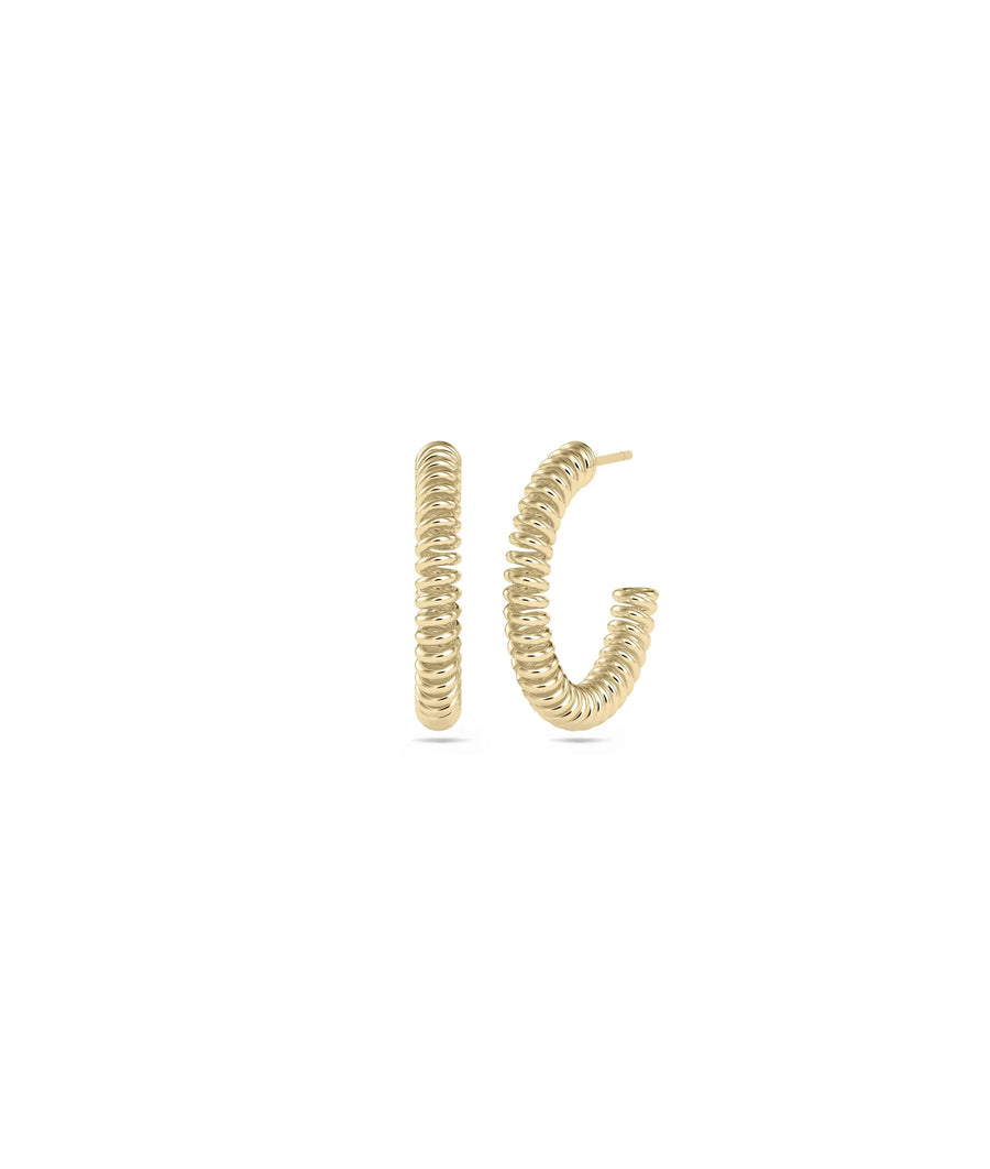 Gold Fluted Half Hoop Earring - 79e | Everyday 14K Gold Jewelry
