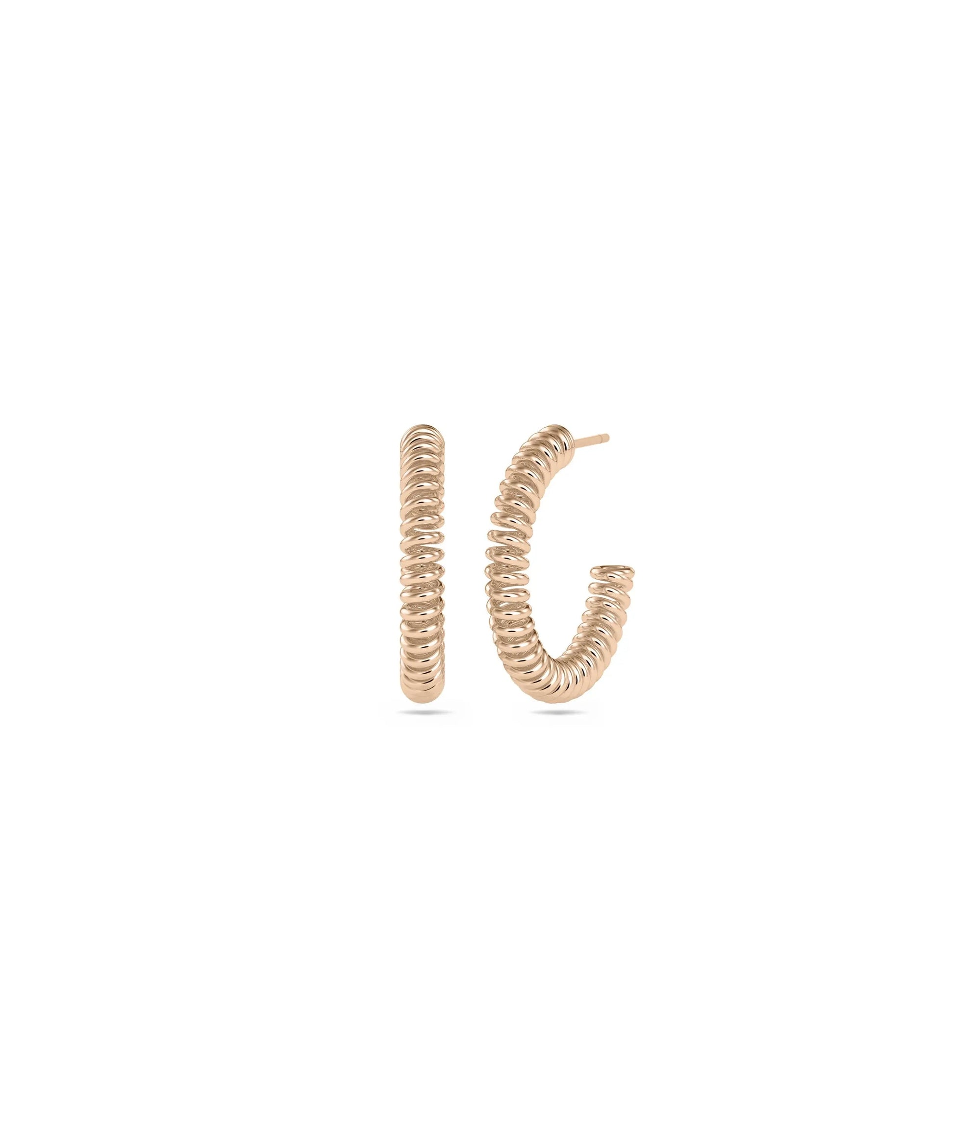 Gold Fluted Half Hoop Earring - 79e | Everyday 14K Gold Jewelry
