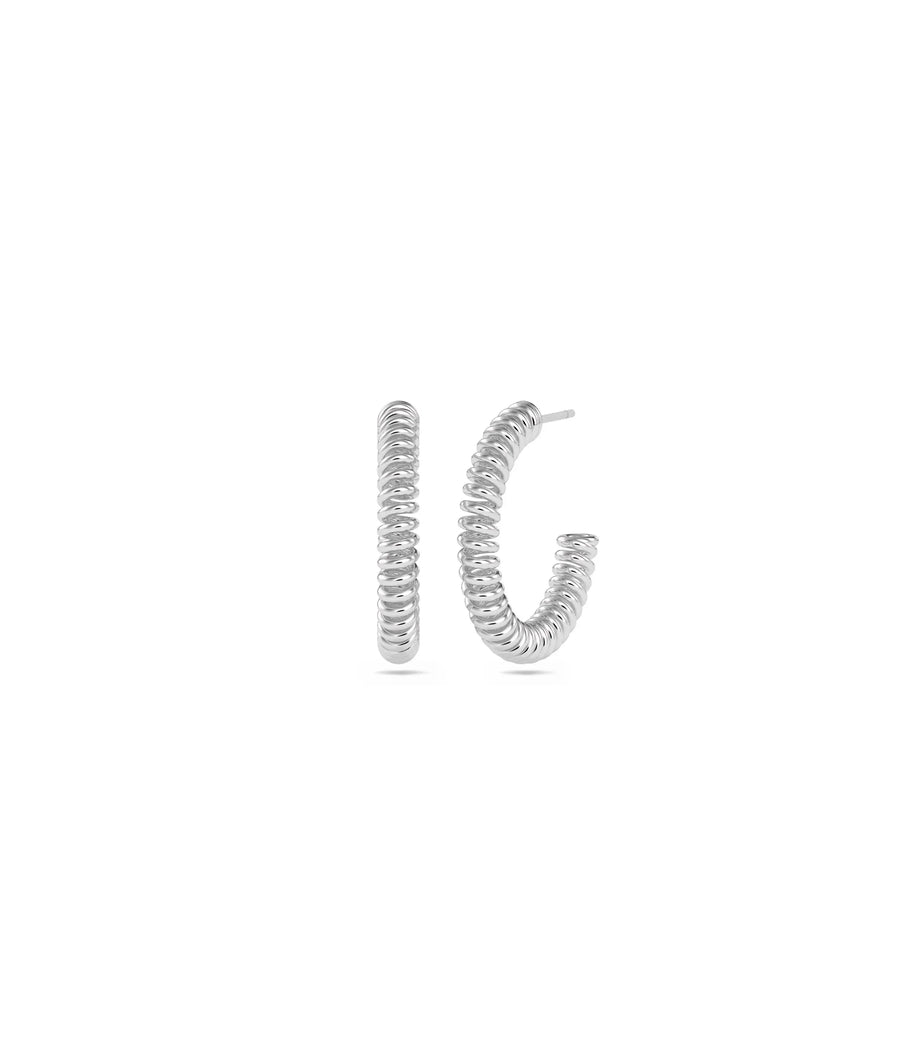 Gold Fluted Half Hoop Earring - 79e | Everyday 14K Gold Jewelry