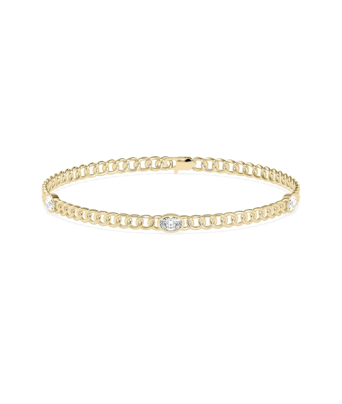 Diamond Solitaire Curb Link Bracelet - 79e | Everyday 14K Gold Jewelry