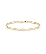 Diamond Solitaire Curb Link Bracelet - 79e | Everyday 14K Gold Jewelry