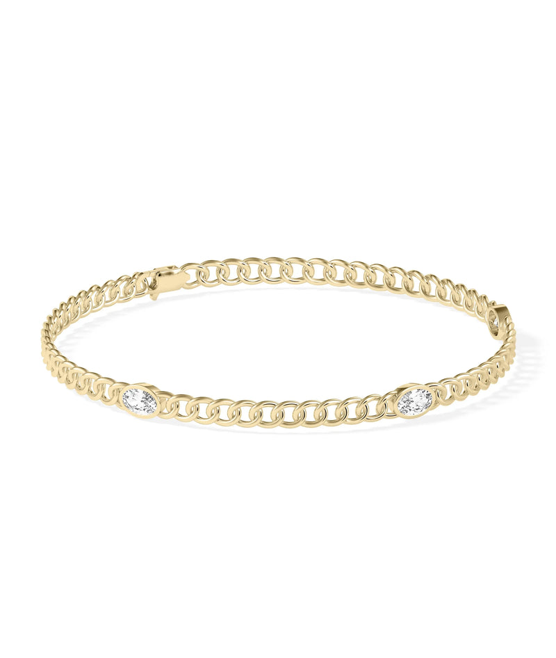 Diamond Solitaire Curb Link Bracelet - 79e | Everyday 14K Gold Jewelry