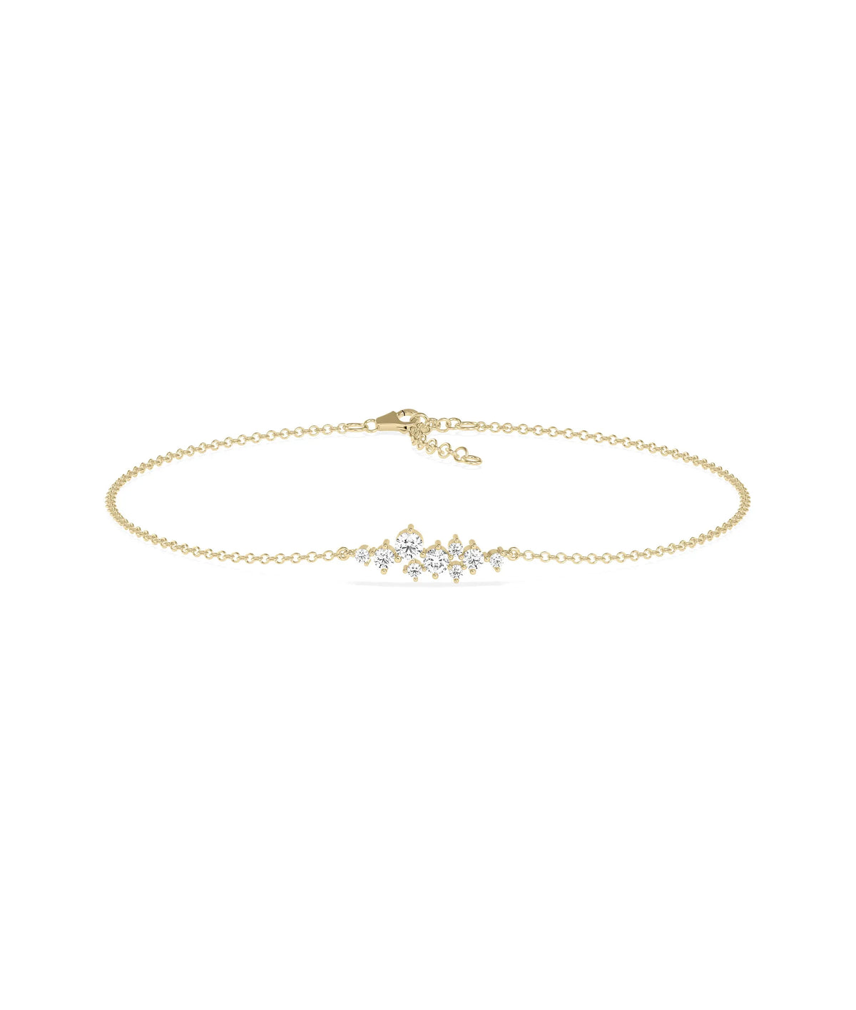 Diamond Cluster Cable Chain Bracelet - 79e | Everyday 14K Gold Jewelry