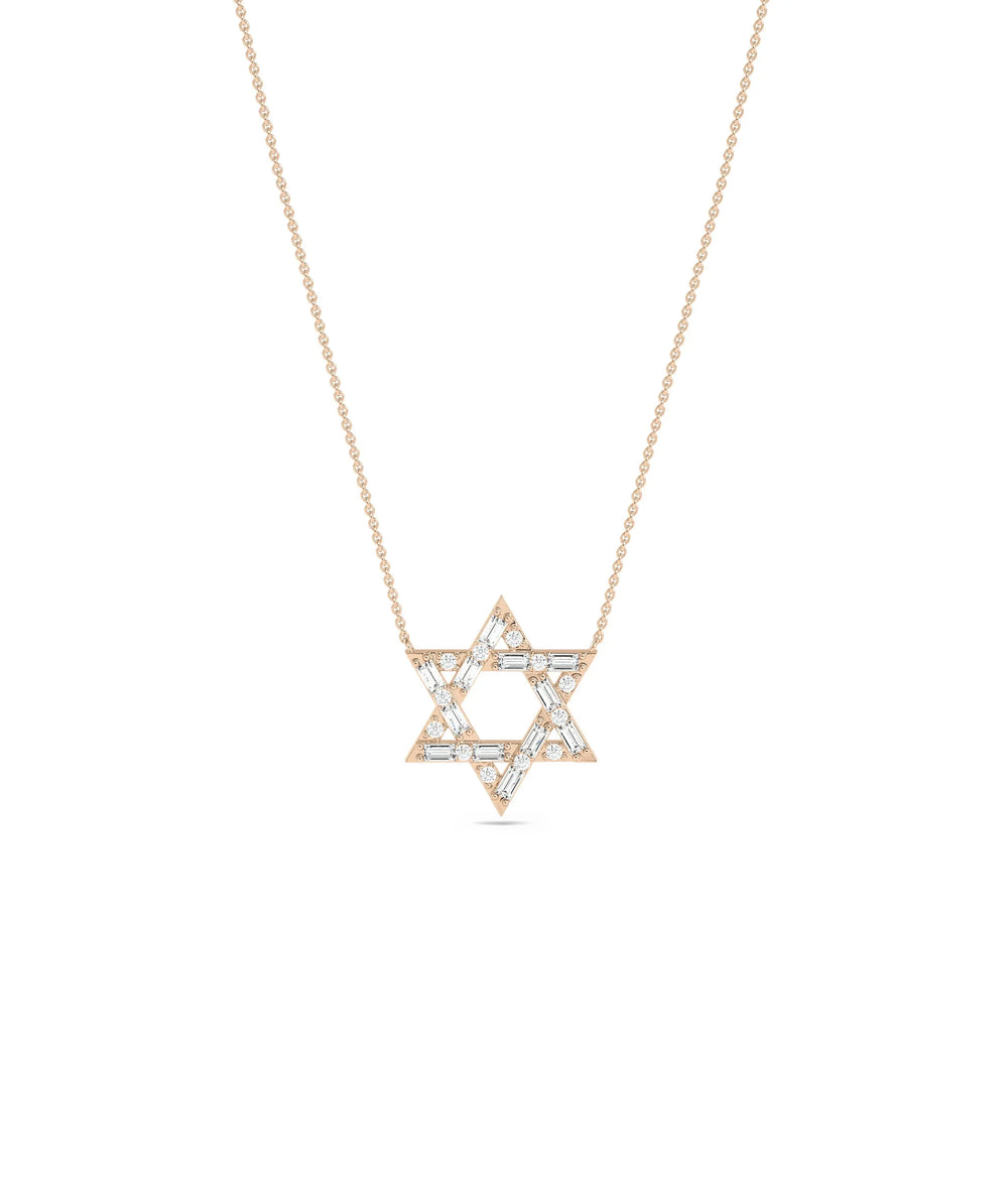 Rose gold Diamond Star of David featuring sacred sparkle