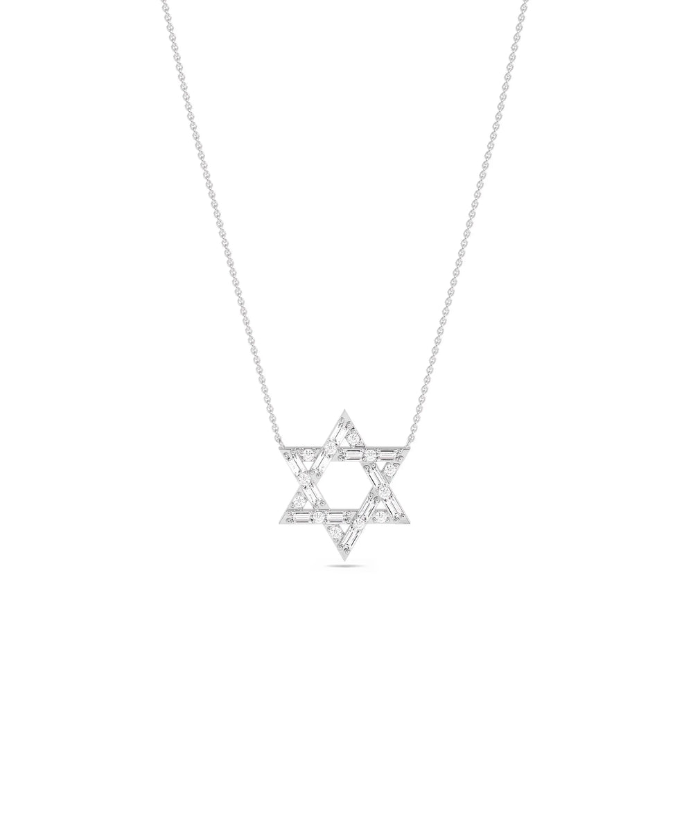 White gold Diamond Star of David spiritual symbolic design