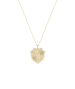 Diamond Outline Fluted Medallion Charm