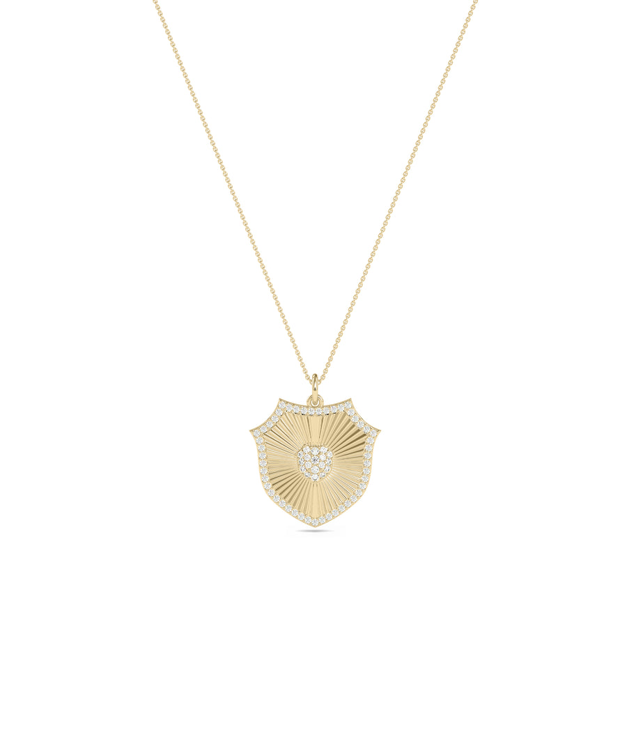 Diamond Outline Fluted Medallion Charm