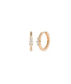 Diamond 3 Stone Hoop Earring - 79e | Everyday 14K Gold Jewelry