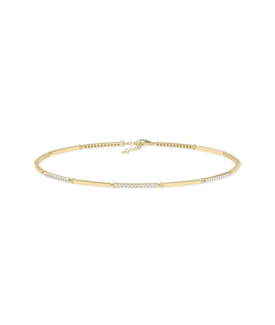 Diamond Pave Alternating Link Bracelet - 79e | Everyday 14K Gold Jewelry